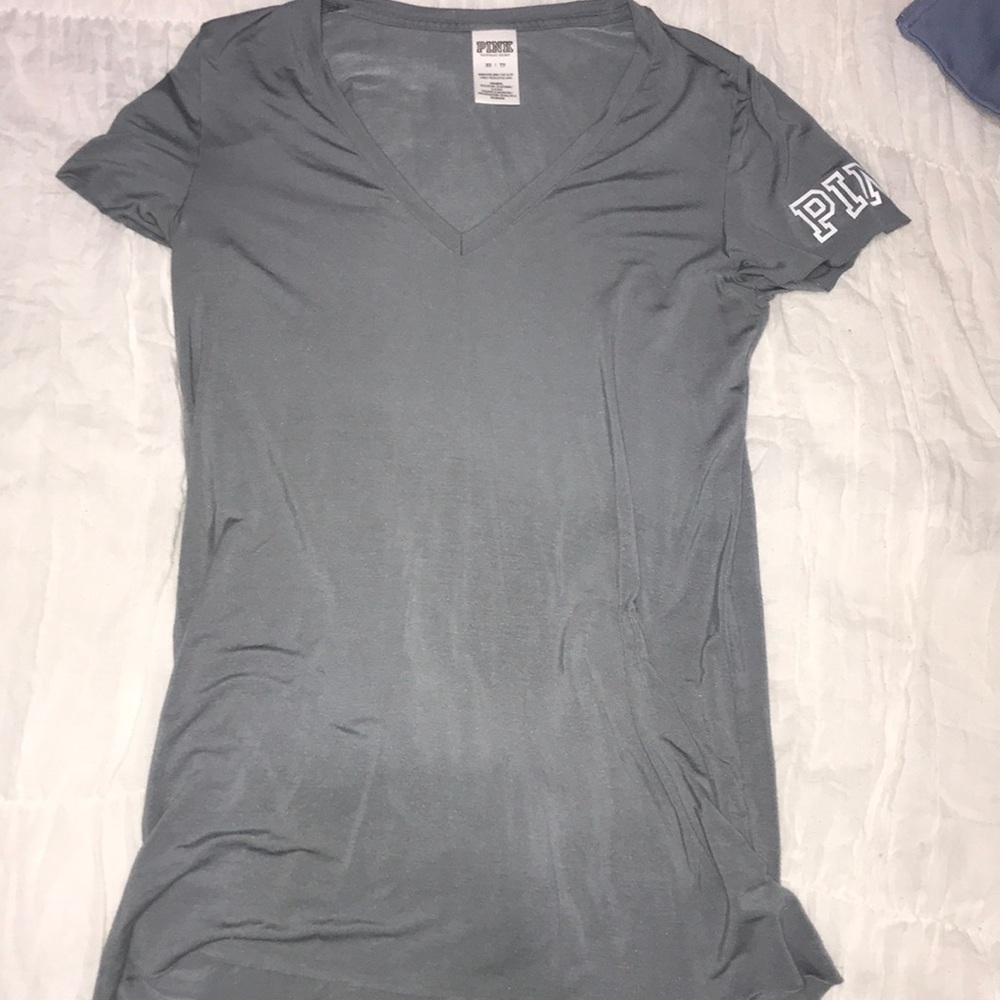 Pink Gray V-Neck